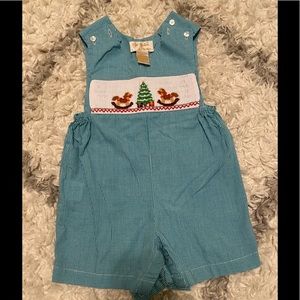 Christmas Holiday Smock Romper